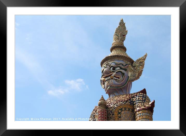 Statue of demon guardian, Wat Phra Kaeo Complex (G Framed Mounted Print by  