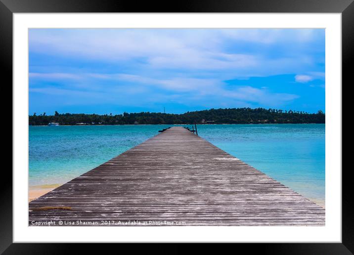 Wooden pier leading out to the sea Framed Mounted Print by  