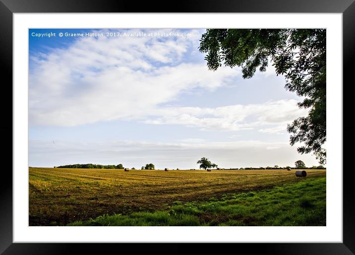 Hay bales at harvest time Framed Mounted Print by Graeme Hutson
