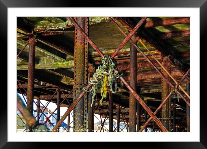 tangled ropes and rust Framed Mounted Print by Graeme Hutson