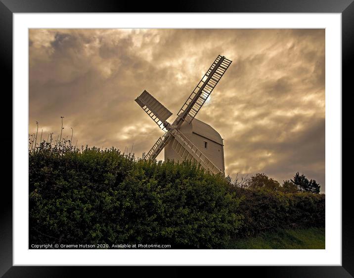Windmill and stormy sky Framed Mounted Print by Graeme Hutson