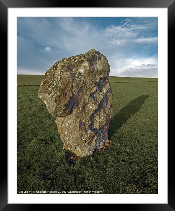 A standing stone Framed Mounted Print by Graeme Hutson
