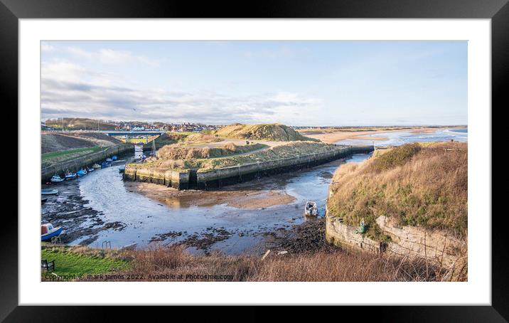 Seaton Sluice Harbour Low Tide Framed Mounted Print by mark james