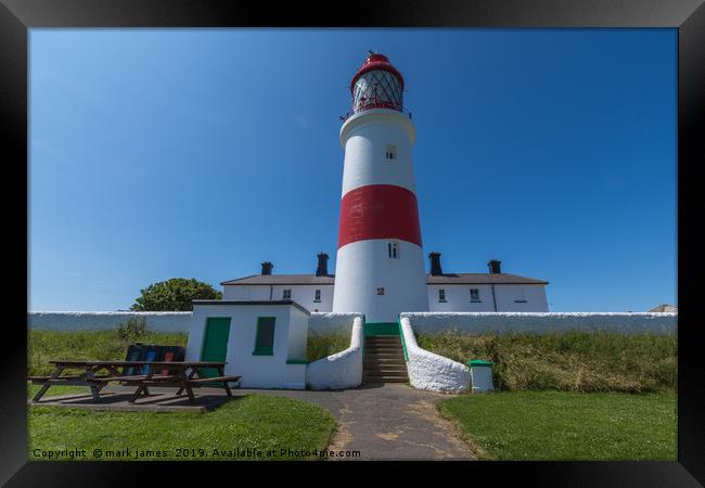 Souter Lighthouse on a sunny day Framed Print by mark james