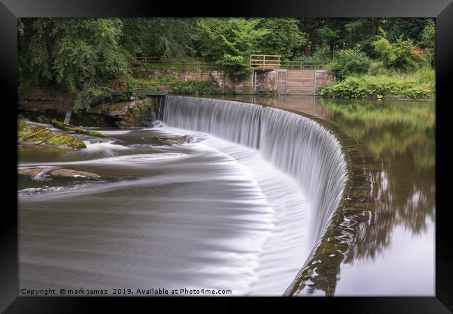 Guyzance Weir on the River Coquet Framed Print by mark james