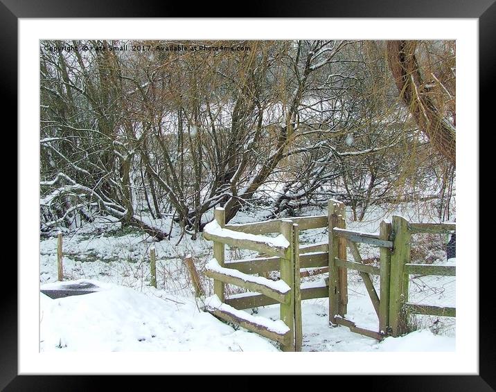 Winter Kissing Gate Framed Mounted Print by Kate Small