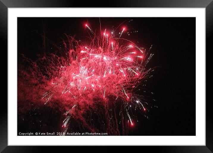 Firework in red Framed Mounted Print by Kate Small