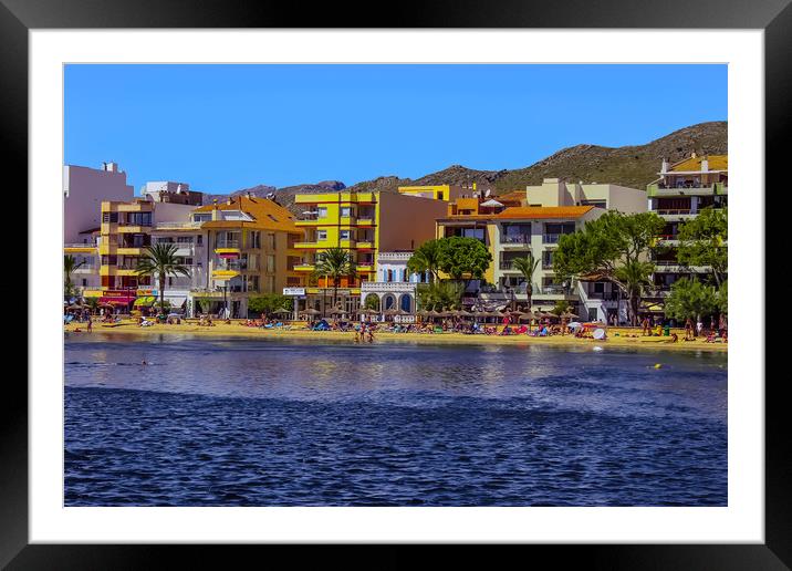Puerto Pollensa Beach Framed Mounted Print by Lorraine Terry