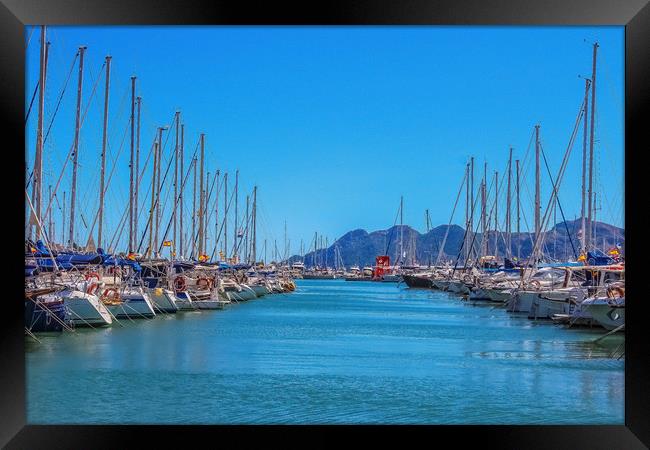 Puerto Pollensa Boats Framed Print by Lorraine Terry