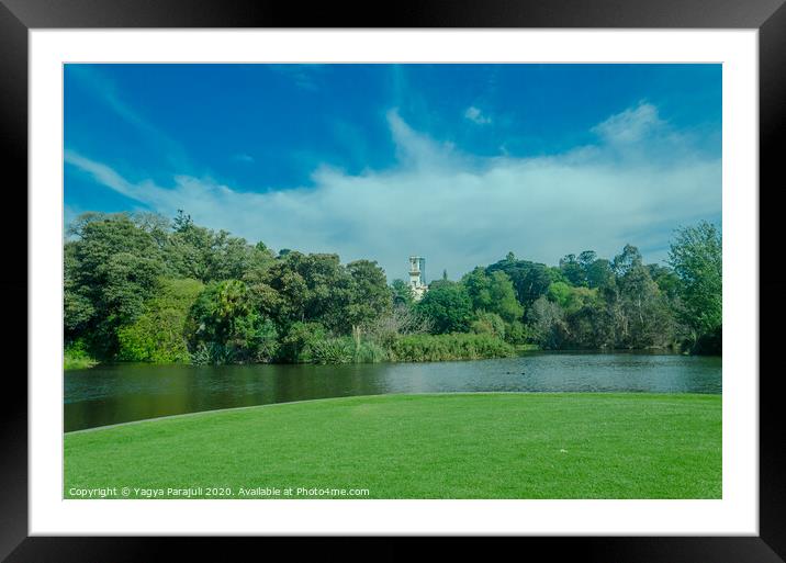 Lake garden and home Framed Mounted Print by Yagya Parajuli