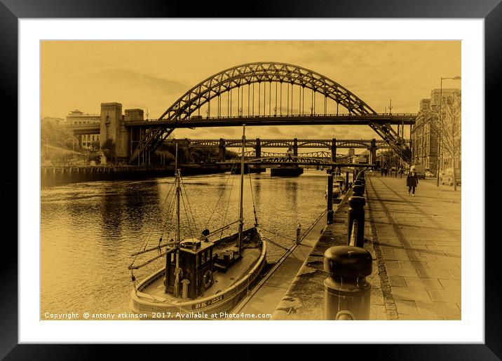 Newcastle Quayside Framed Mounted Print by Antony Atkinson