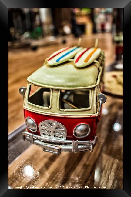 Red and yellow Camper Van Framed Print by Antony Atkinson