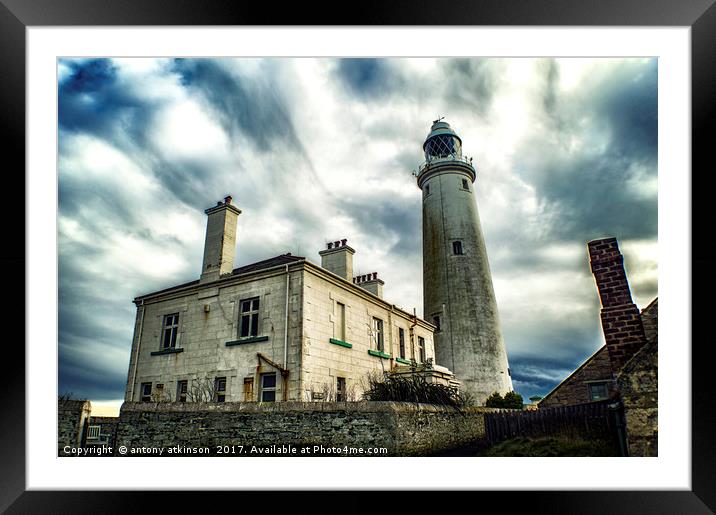 Marys Lighthouse Framed Mounted Print by Antony Atkinson