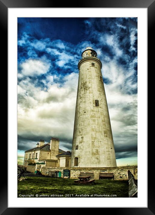 Tynemouth Lighthouse Framed Mounted Print by Antony Atkinson