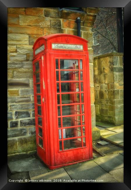 A Red Telephone Box Framed Print by Antony Atkinson