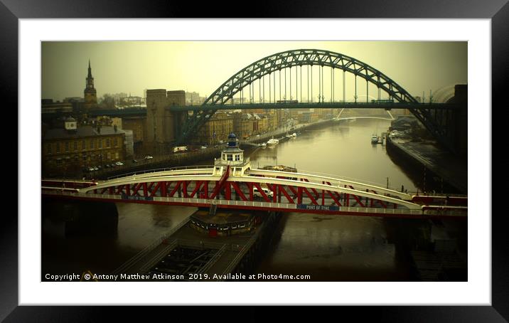 Newcastle Bridge Framed Mounted Print by Antony Atkinson