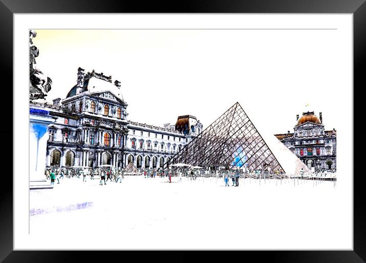 Louvre Art Gallery in Paris Framed Mounted Print by Antony Atkinson