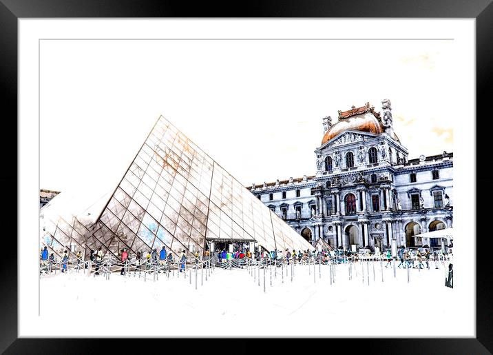 Louvre Art Gallery in Paris Framed Mounted Print by Antony Atkinson