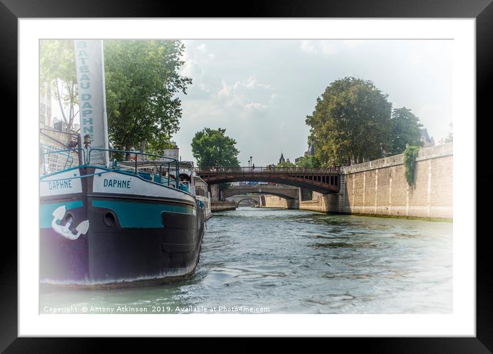 Paris River Seine Framed Mounted Print by Antony Atkinson