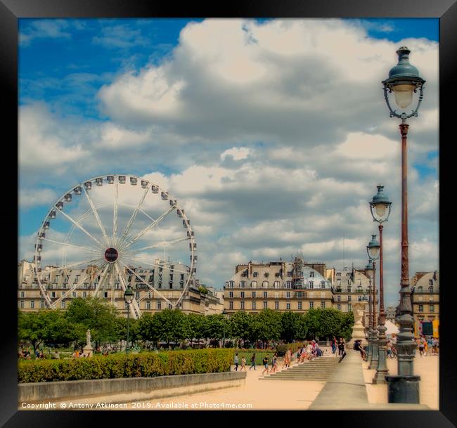 Paris France Wheel Framed Print by Antony Atkinson