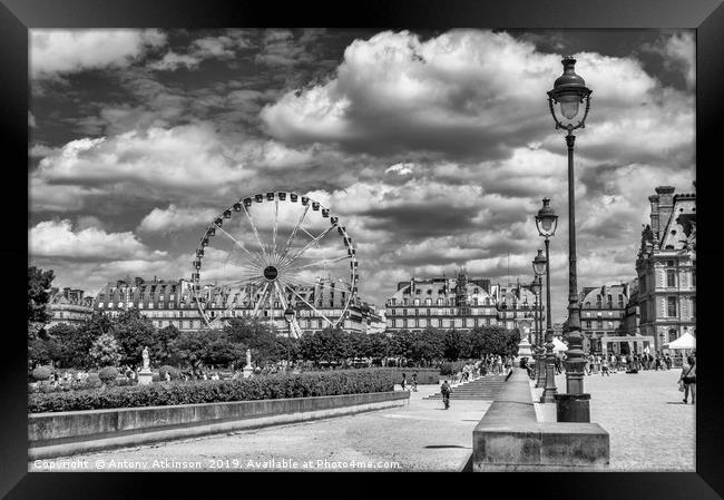 Pris Wheel in Black and White Framed Print by Antony Atkinson