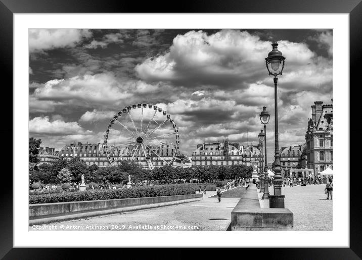 Pris Wheel in Black and White Framed Mounted Print by Antony Atkinson