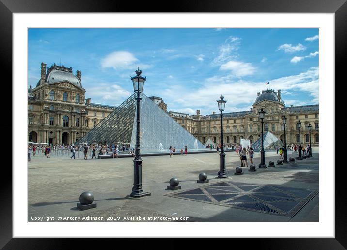 Paris Louvre Art Museum Framed Mounted Print by Antony Atkinson
