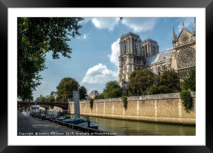 Notre Dame and the Seine Framed Mounted Print by Antony Atkinson