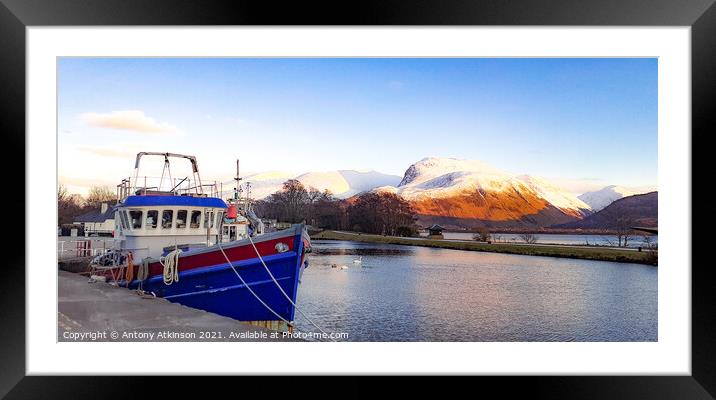 Sun Rise at Corpach Framed Mounted Print by Antony Atkinson