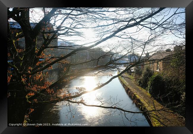 Rochdale Canal in Winter Framed Print by Steven Dale