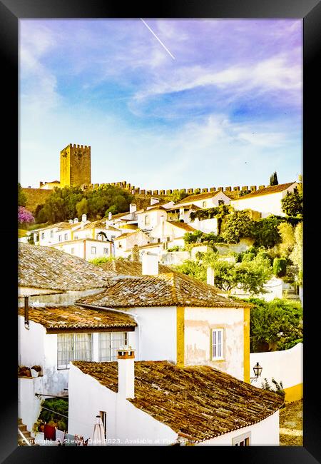 Historic Óbidos - The Walled Town Framed Print by Steven Dale