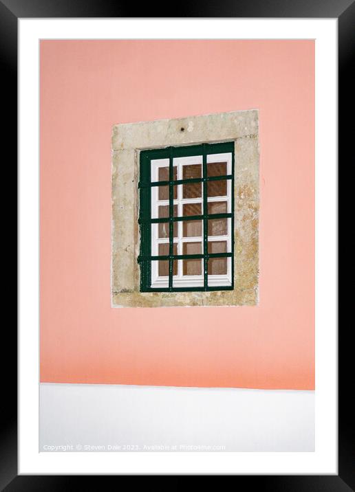 Traditonal casement window Sintra Portugal Framed Mounted Print by Steven Dale