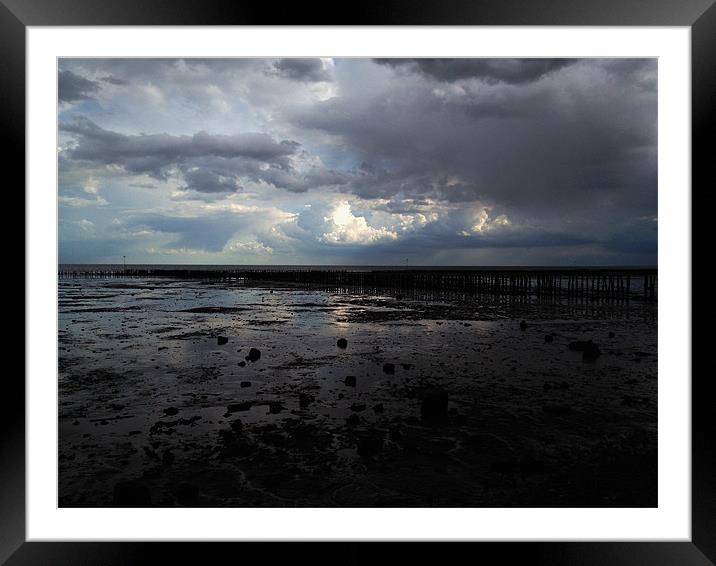 Mersea Island Darkening Sky Framed Mounted Print by Steven Dale