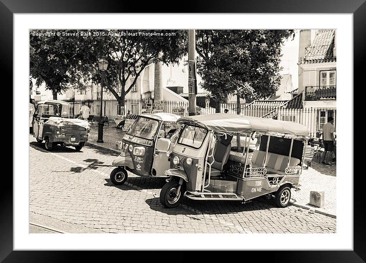 Lisbon's Iconic Tuk Tuk Adventure Framed Mounted Print by Steven Dale