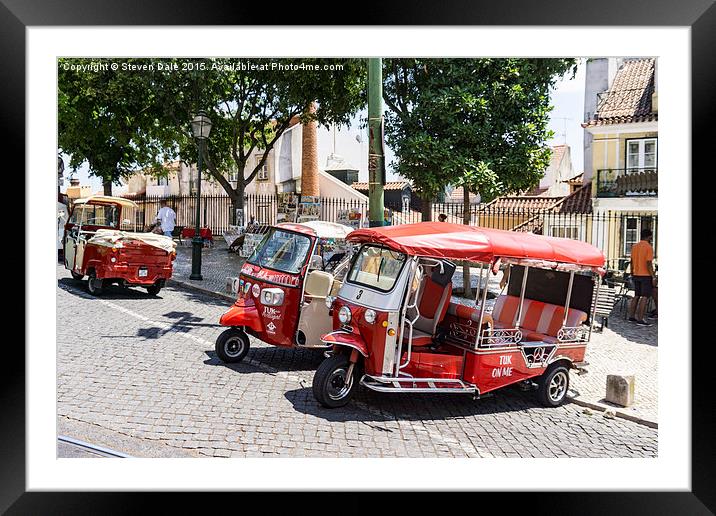 Charming Tuk-Tuk Adventure, Lisbon Portugal Framed Mounted Print by Steven Dale
