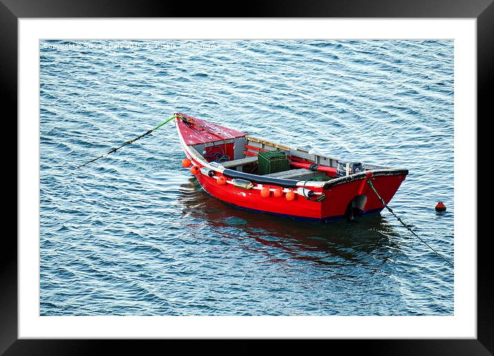  Red Fishing Boat Framed Mounted Print by Steven Dale