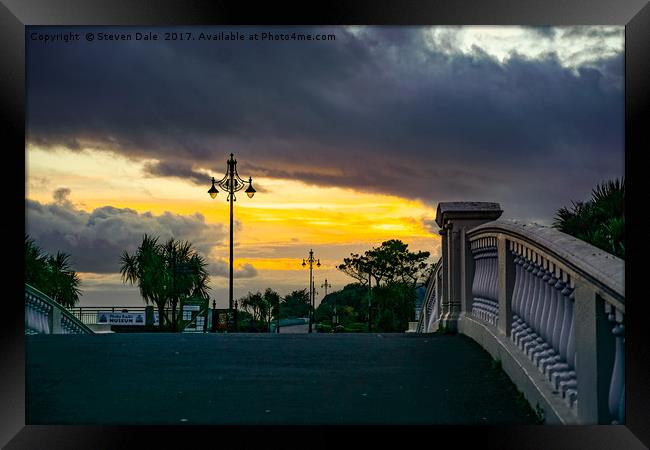 Sundown Spectacle Over Clacton's Marine Parade Bri Framed Print by Steven Dale