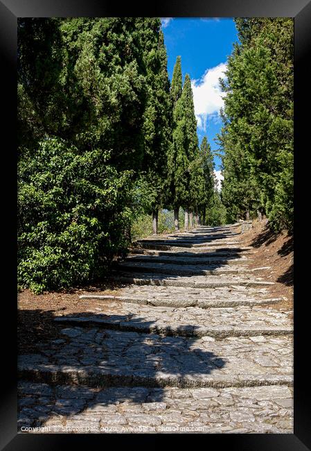 Steps at Cortona, Province of Arezzo, Tuscany, Italy, Framed Print by Steven Dale