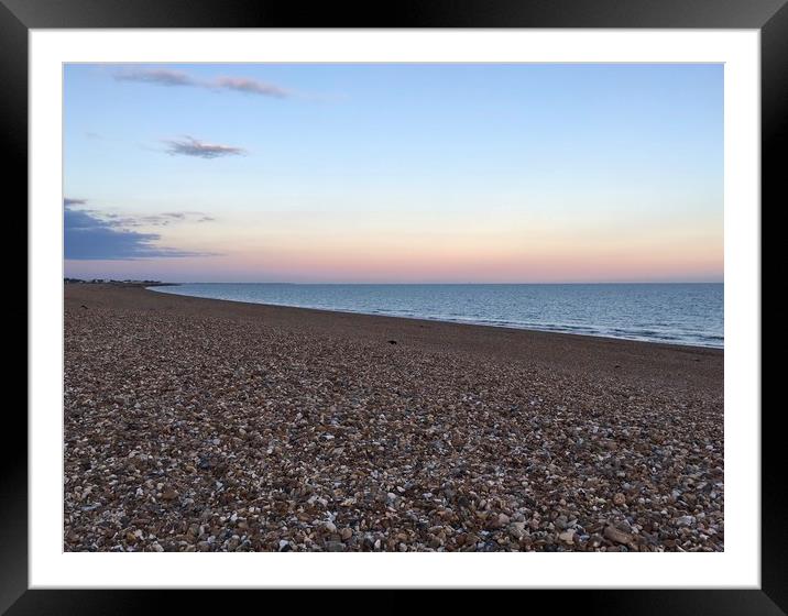 Hayling Island Pastel Coloured Sunset  Framed Mounted Print by Tess Chalmers