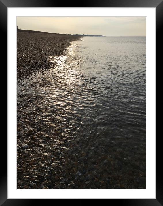 Hayling Island Sunrise Seashore Framed Mounted Print by Tess Chalmers