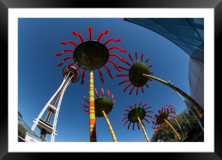 Seattle Space Needle Framed Mounted Print by Janet Mann