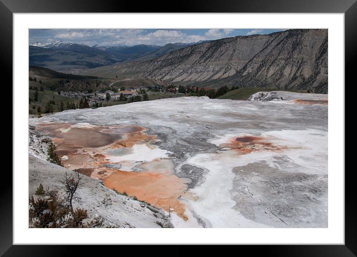 Mammoth Hot Springs Historic District Yellowstone  Framed Mounted Print by Janet Mann