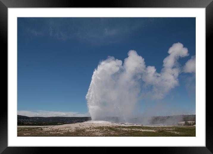 Old Faithful, Yellowstone National Park Framed Mounted Print by Janet Mann