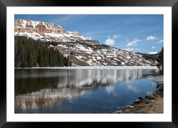 Reflections of  Forest and Mountain in Lake McDona Framed Mounted Print by Janet Mann