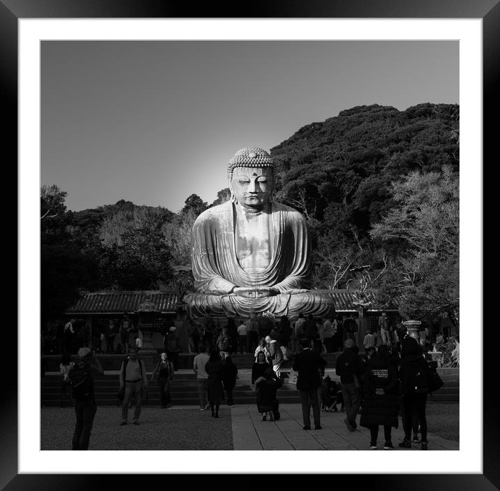 Kamakura Daibutsu Framed Mounted Print by Justin Bowdidge