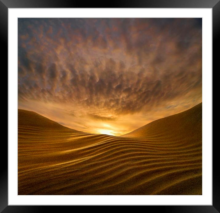 Sunrise at Camber Sands, Kent Framed Mounted Print by Adrian Campfield