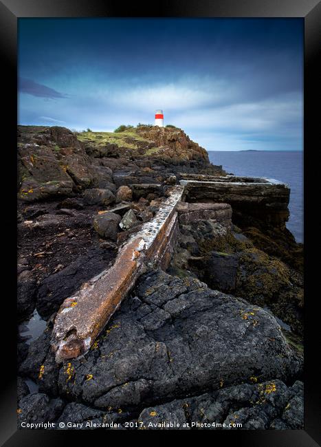Hawkcraig lighthouse, Aberdour, Scotland. Framed Print by Gary Alexander