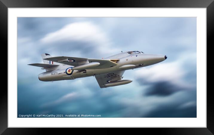 Hawker Hunter Framed Mounted Print by Karl McCarthy