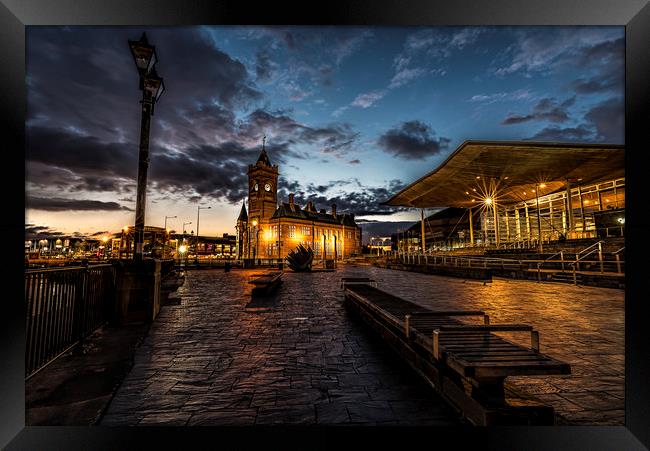 Dusk at Cardiff Bay Framed Print by Karl McCarthy