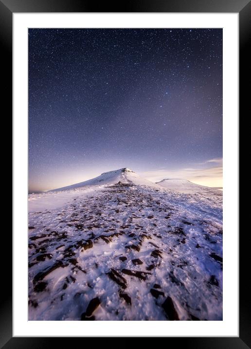 Snowy peaks of the Brecon Beacons Framed Mounted Print by Karl McCarthy
